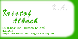 kristof albach business card